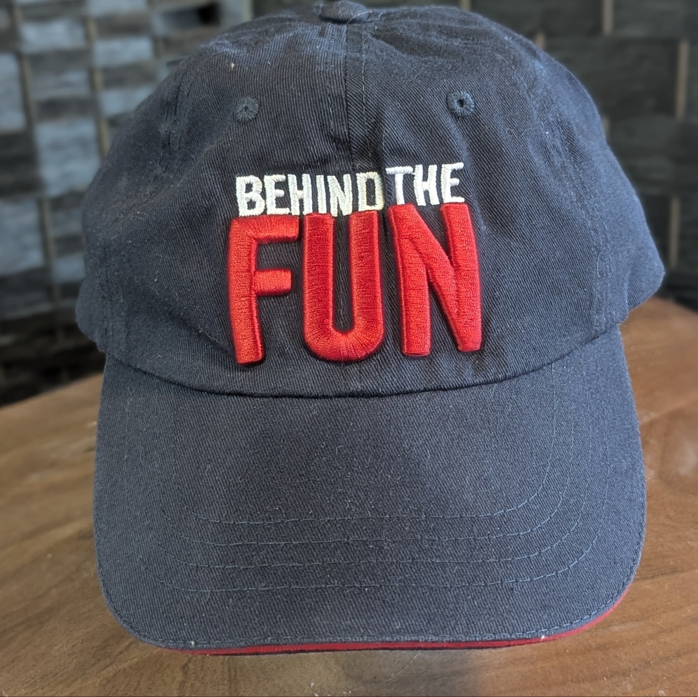 CARNIVAL CRUISE line Cap Hat 'Behind the Fun' Honorary Crew Embroidery Navy Red